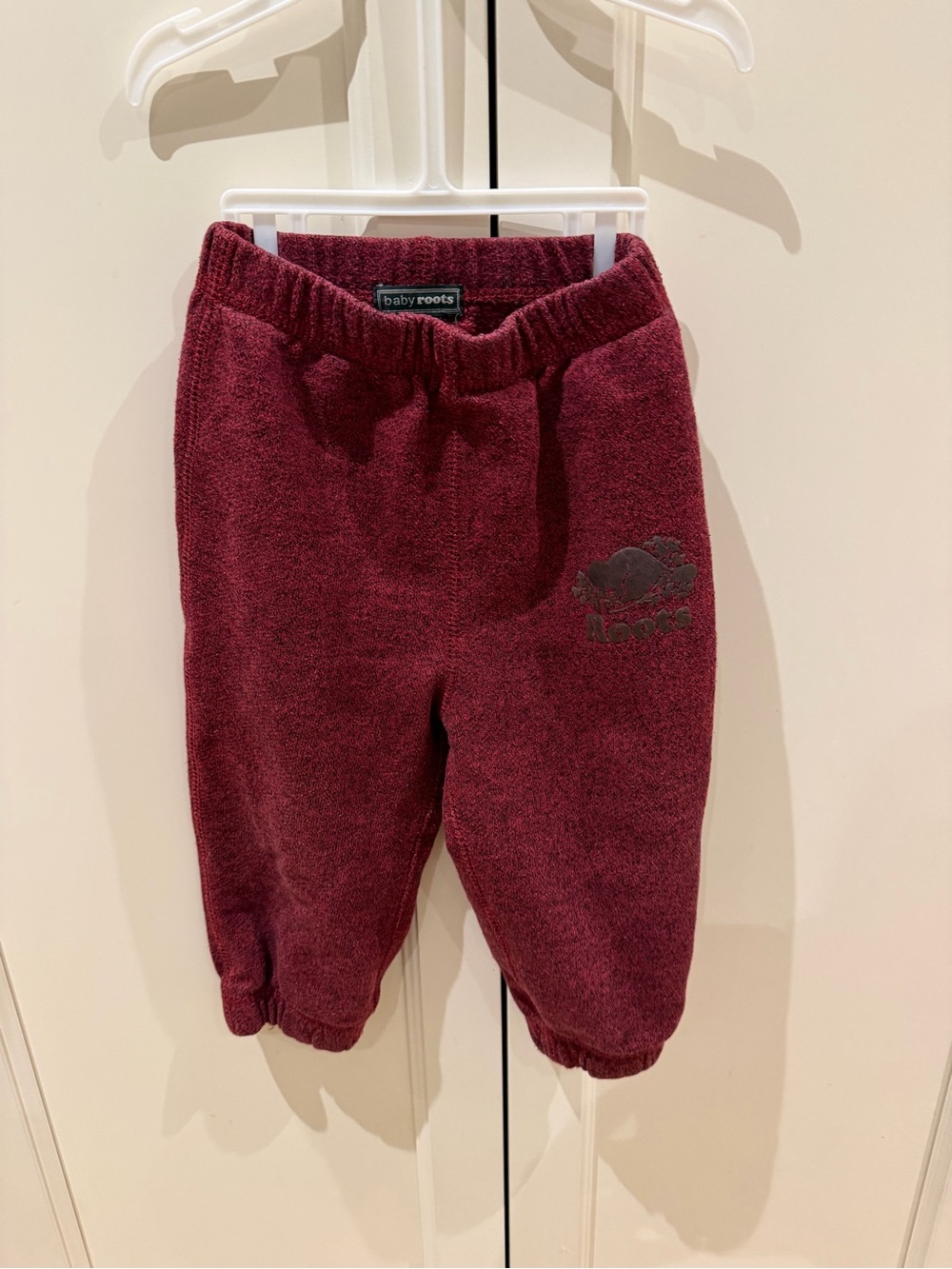 Roots 12-18m Baby Burgundy Fleece Joggers